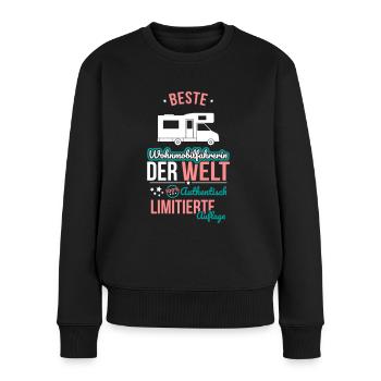 Meilleure conductrice de camping-car - 100 % authentique - Pull Premium bio Femme - noir - Devant - Julia (174cm)