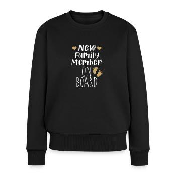 New family member on board | I'm pregnant - Women's Premium Organic Jumper - black - Front - Julia (174cm)