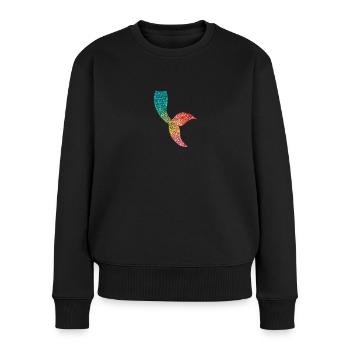 Queues de sirène colorées Arc-en-ciel - Pull Premium bio Femme - noir - Devant - Julia (174cm)