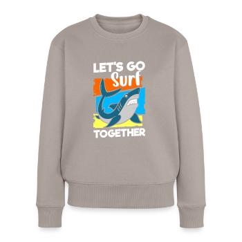 Shark Sea Underwater Predatory Fish - Women's Premium Organic Jumper - taupe - Front - Julia (174cm)