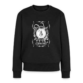 STEINBOCK Sternzeichen Steinbock - Frauen Premium Bio Pullover - Schwarz - Vorne - Julia (174cm)