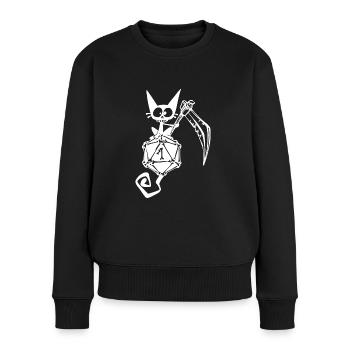 Grim reaper cat Funny Role Playing Cat RPG - Women's Premium Organic Jumper - black - Front - Julia (174cm)
