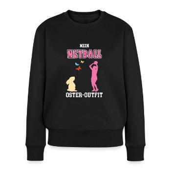 Netball Oster Outfit Ostergeschenk Netballerin - Frauen Premium Bio Pullover - Schwarz - Vorne - Julia (174cm)