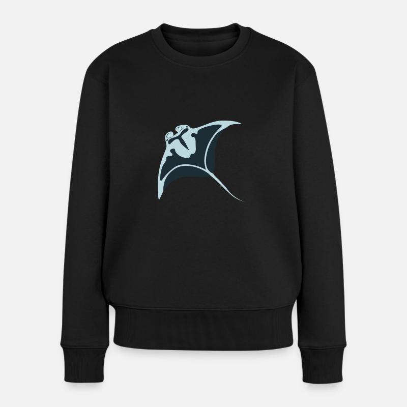 Meerestiere - Frauen Premium Bio Pullover - Schwarz
