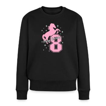 8. Geburtstag Reiten Pferd Reitstall - Frauen Premium Bio Pullover - Schwarz - Vorne - Julia (174cm)