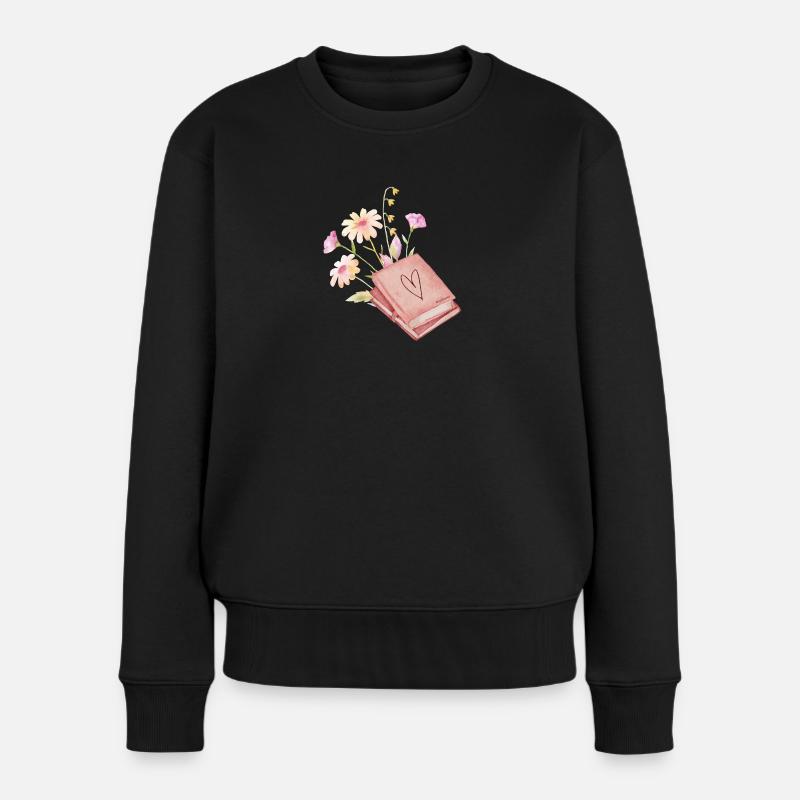 Booklover - Frauen Premium Bio Pullover - Schwarz