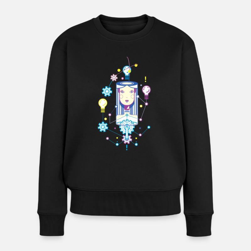 IT-SHIRT GLÜHBIRNE - Frauen Premium Bio Pullover - Schwarz