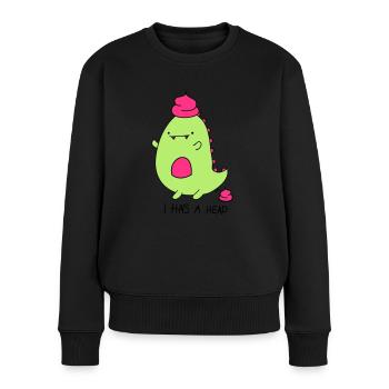 Dinosaure - Pull Premium bio Femme - noir - Devant - Julia (174cm)
