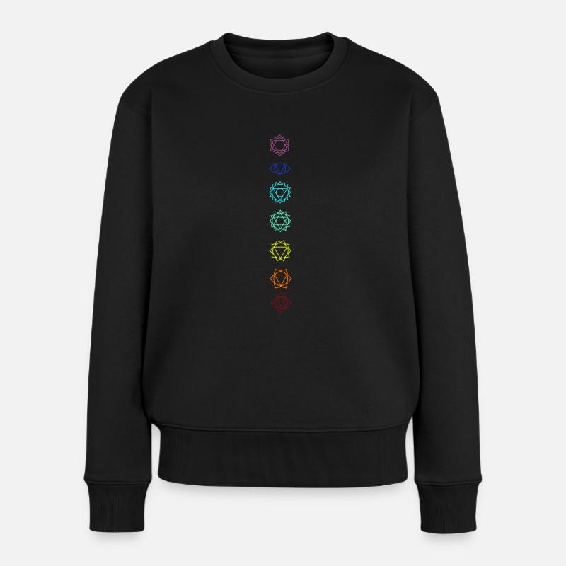 Sept chakras - Pull Premium bio Femme - noir