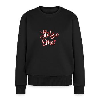 Stolze Oma Geschenkidee - Frauen Premium Bio Pullover - Schwarz - Vorne - Julia (174cm)