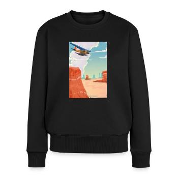 Karikatur Grand Canyon - Frauen Premium Bio Pullover - Schwarz - Vorne - Julia (174cm)