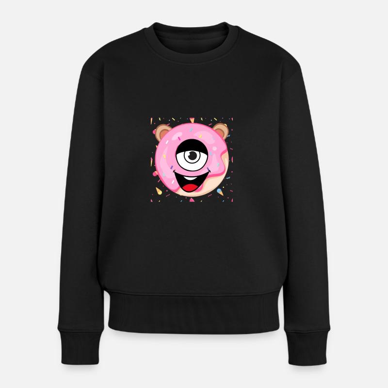 Süßer Zyklop - Frauen Premium Bio Pullover - Schwarz