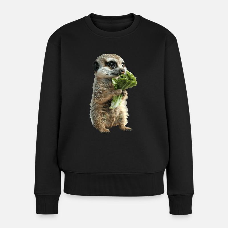 Erdmännchen - Frauen Premium Bio Pullover - Schwarz