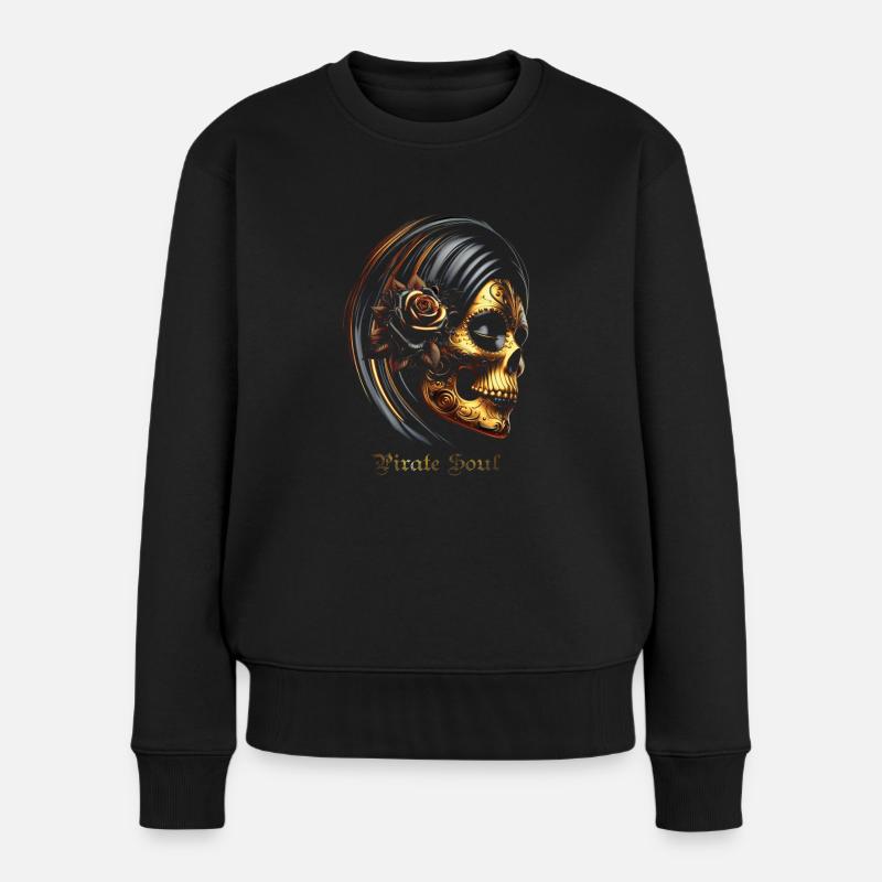 Santa Muerte - Frauen Premium Bio Pullover - Schwarz