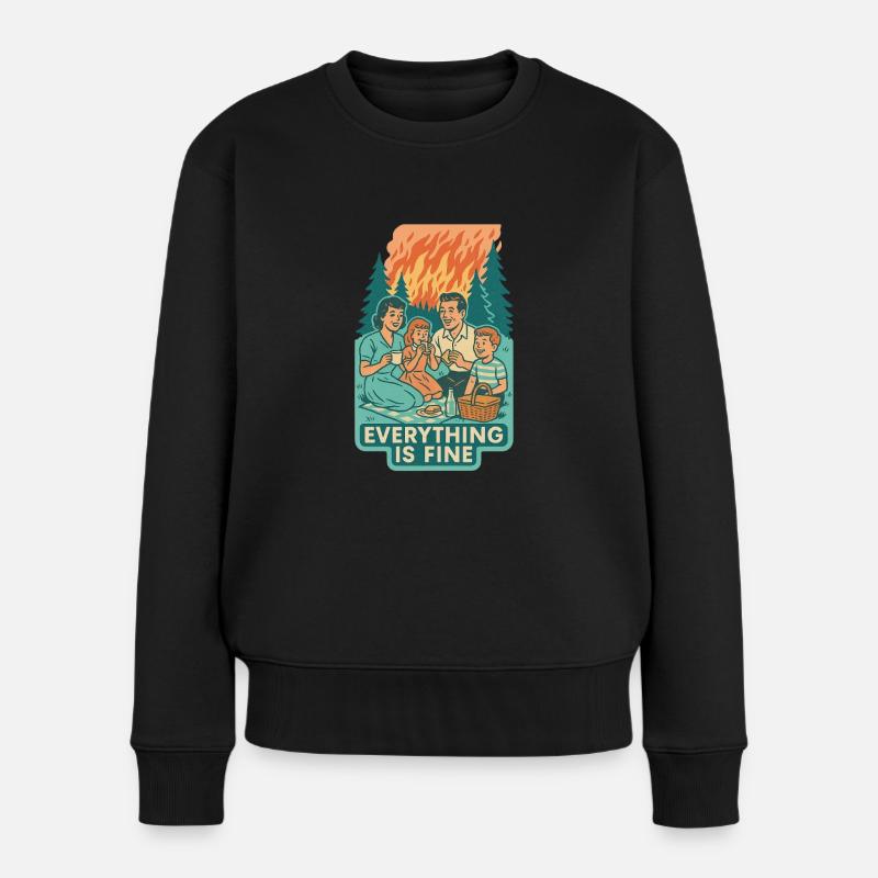 Klimakrise & Ignoranz - Frauen Premium Bio Pullover - Schwarz