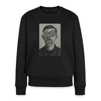 Gesicht optische Täuschung - Frauen Premium Bio Pullover - Schwarz - Vorne - Julia (174cm)