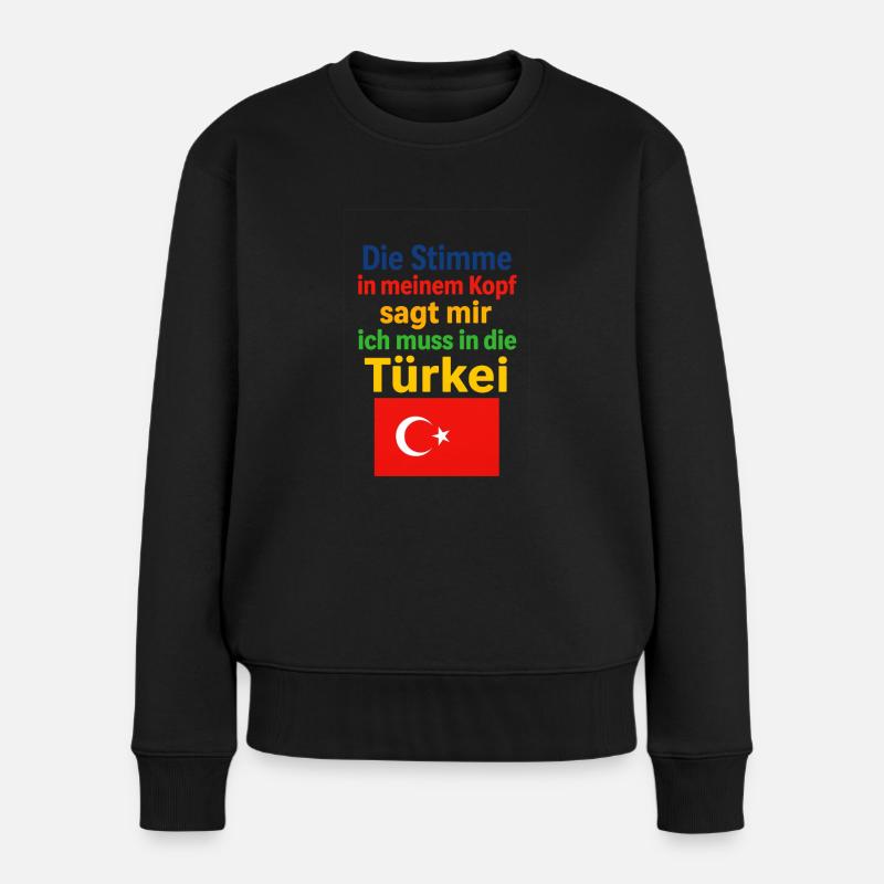 Türkei - Frauen Premium Bio Pullover - Schwarz