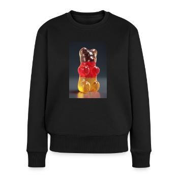 Transparentes deutsches Gummibärchen - Frauen Premium Bio Pullover - Schwarz - Vorne - Julia (174cm)
