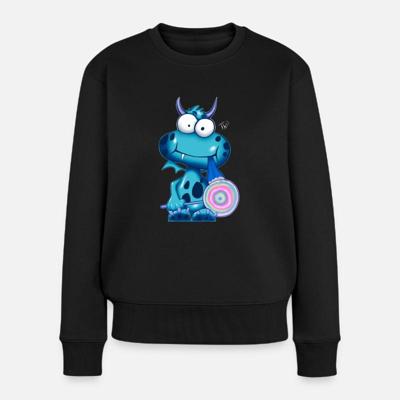 Lolli Olli Monsta sig blue - Frauen Premium Bio Pullover - Schwarz