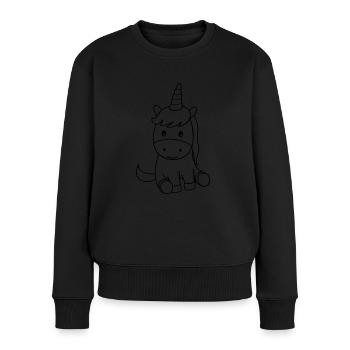 unicorn 001 - Women's Premium Organic Jumper - black - Front - Julia (174cm)