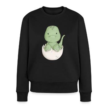 Dino Baby - Frauen Premium Bio Pullover - Schwarz - Vorne - Julia (174cm)