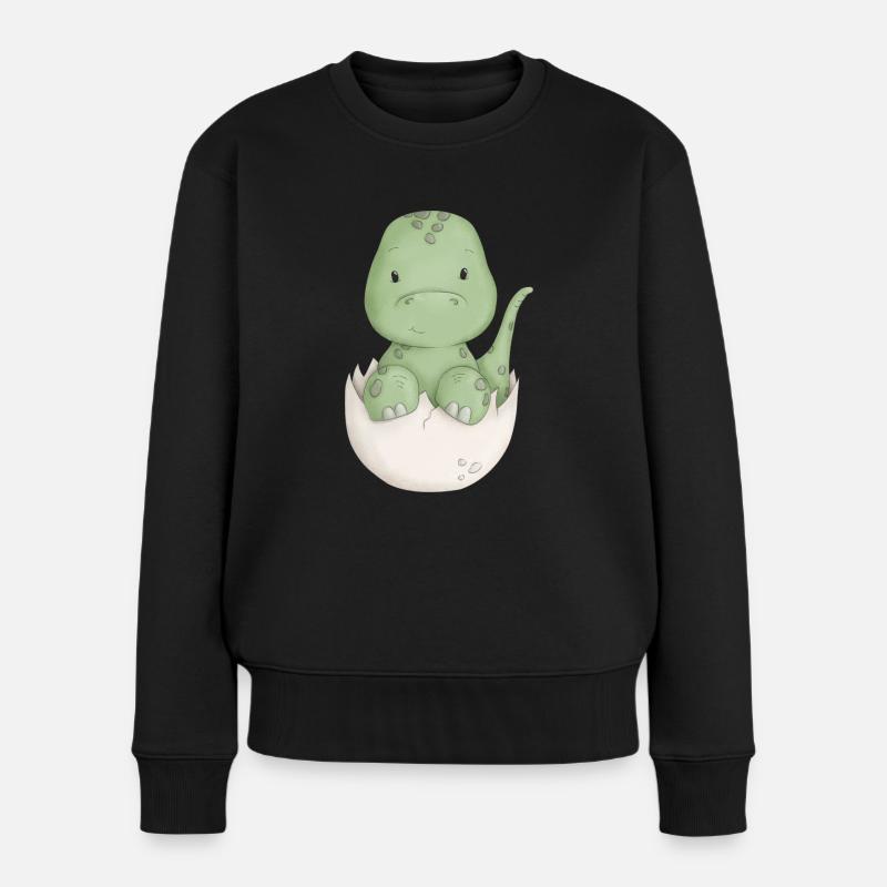 Dino Baby - Frauen Premium Bio Pullover - Schwarz