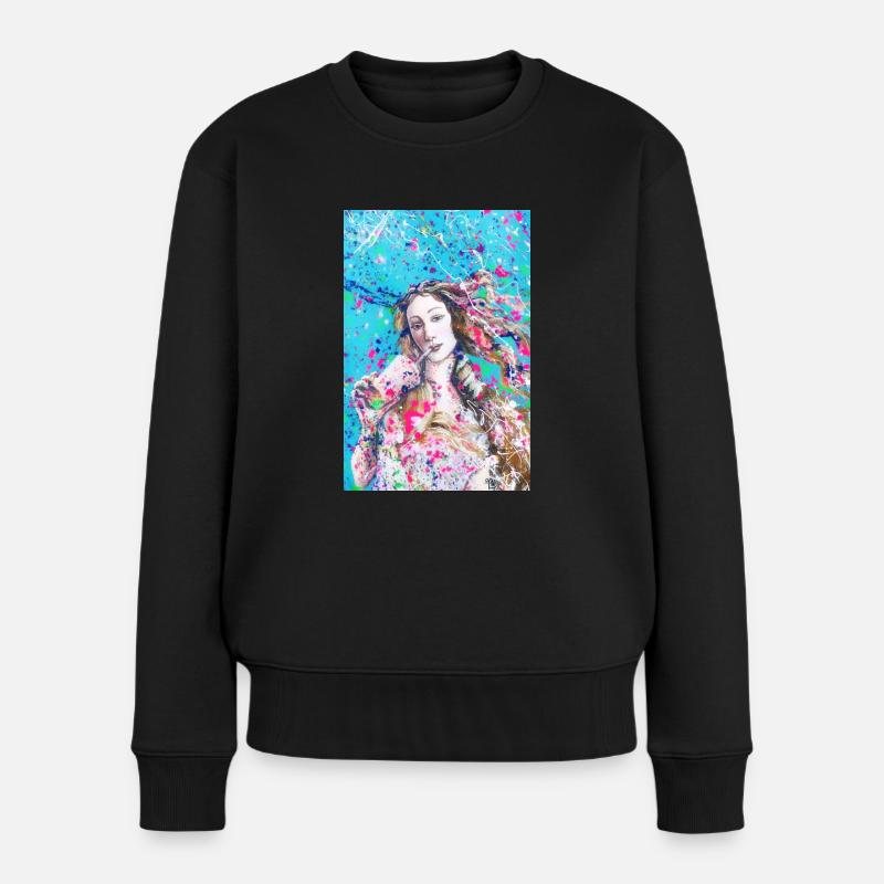 Venus Botticelli - Frauen Premium Bio Pullover - Schwarz