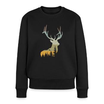 Cerf - Pull Premium bio Femme - noir - Devant - Julia (174cm)