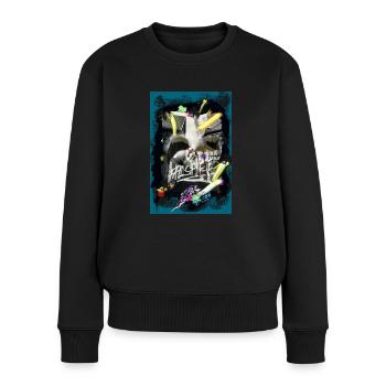 Elsässer Kunststraße22 - Frauen Premium Bio Pullover - Schwarz - Vorne - Julia (174cm)