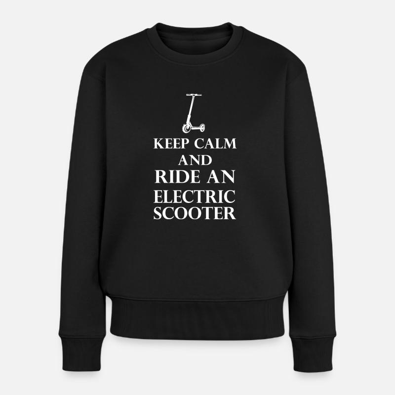 E-Scooter E-Roller Scooter - Frauen Premium Bio Pullover - Schwarz