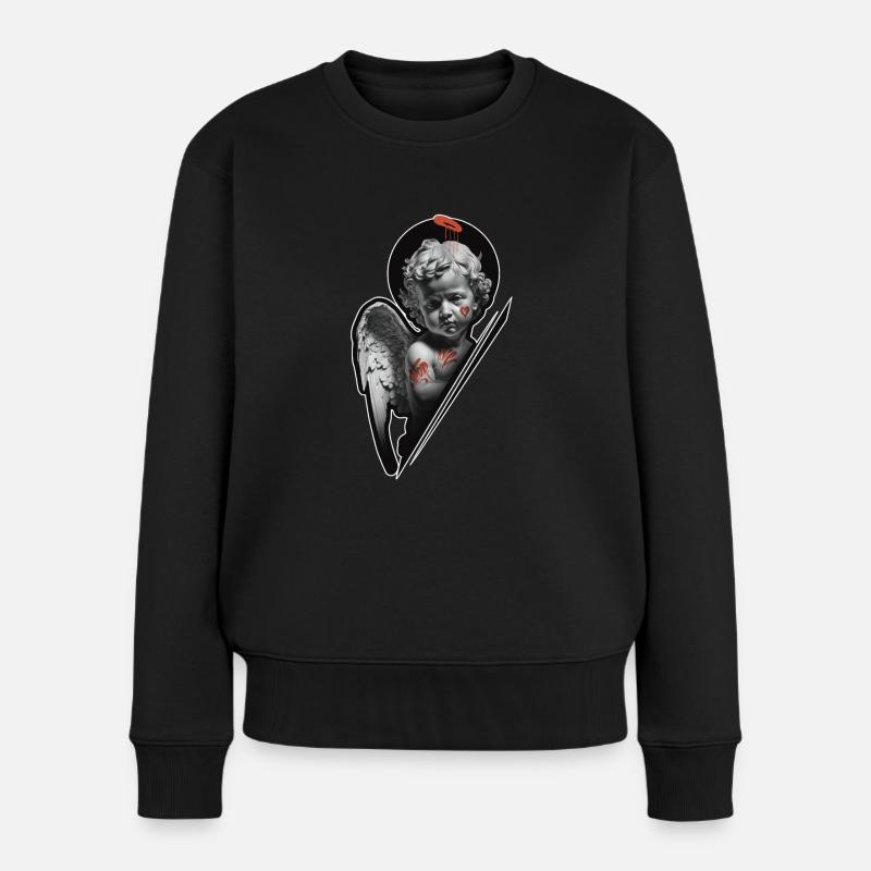 Cherubin xgraffiti - Frauen Premium Bio Pullover - Schwarz