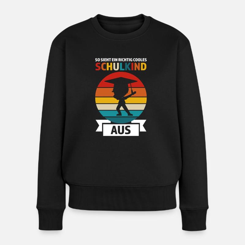 Schulkind Anfang Einschulung Geschenk - Frauen Premium Bio Pullover - Schwarz