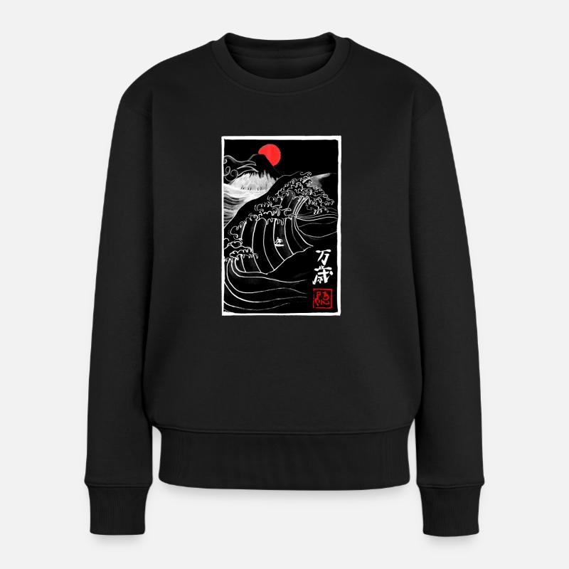 manga banzai large - Pull Premium bio Femme - noir