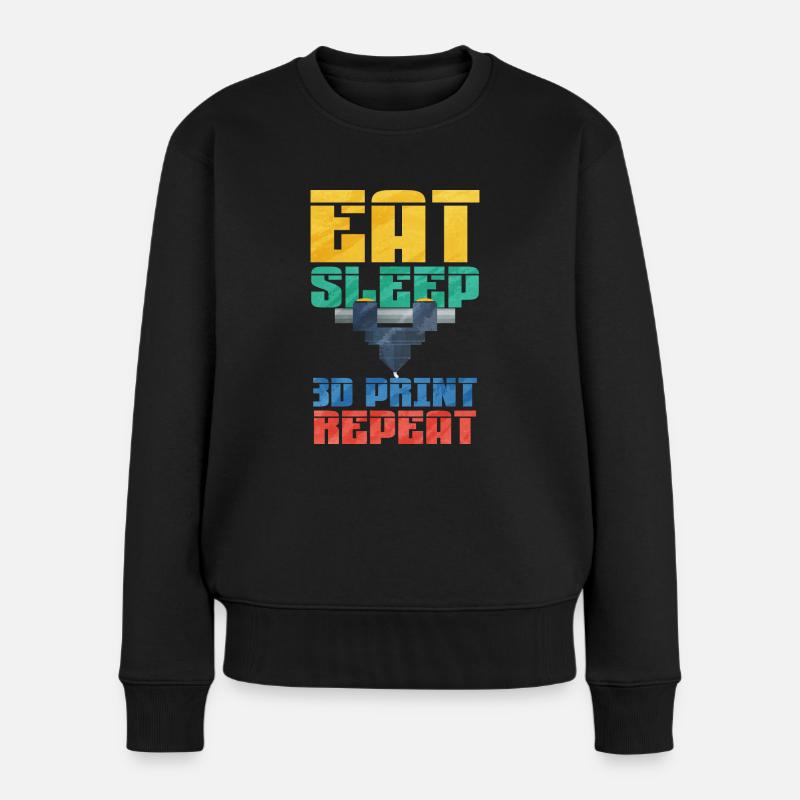 3d printing - Frauen Premium Bio Pullover - Schwarz
