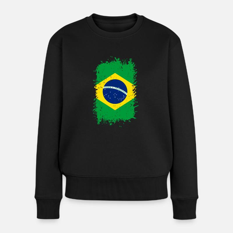 Brasilien - Frauen Premium Bio Pullover - Schwarz