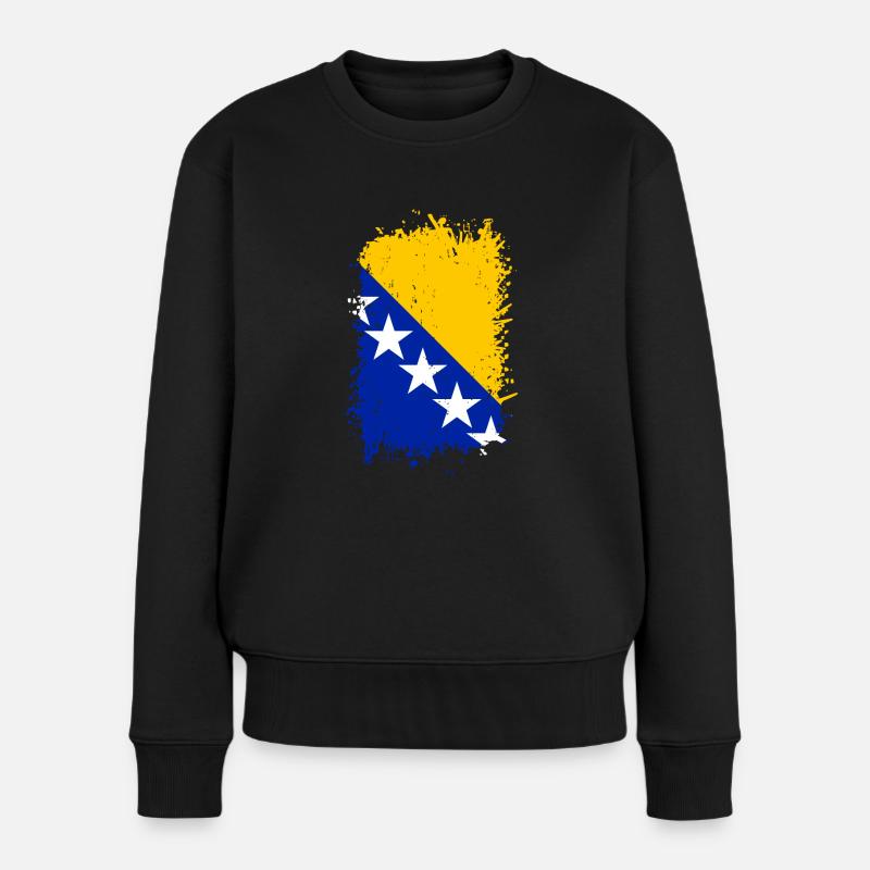 Bosnien - Frauen Premium Bio Pullover - Schwarz