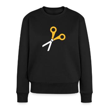 Schere - Frauen Premium Bio Pullover - Schwarz - Vorne - Julia (174cm)