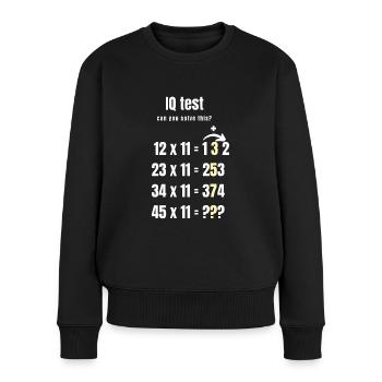 IQ test- Mathematik - Frauen Premium Bio Pullover - Schwarz - Vorne - Julia (174cm)