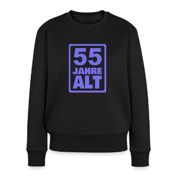 Alt 55 - Frauen Premium Bio Pullover - Schwarz - Vorne - Julia (174cm)
