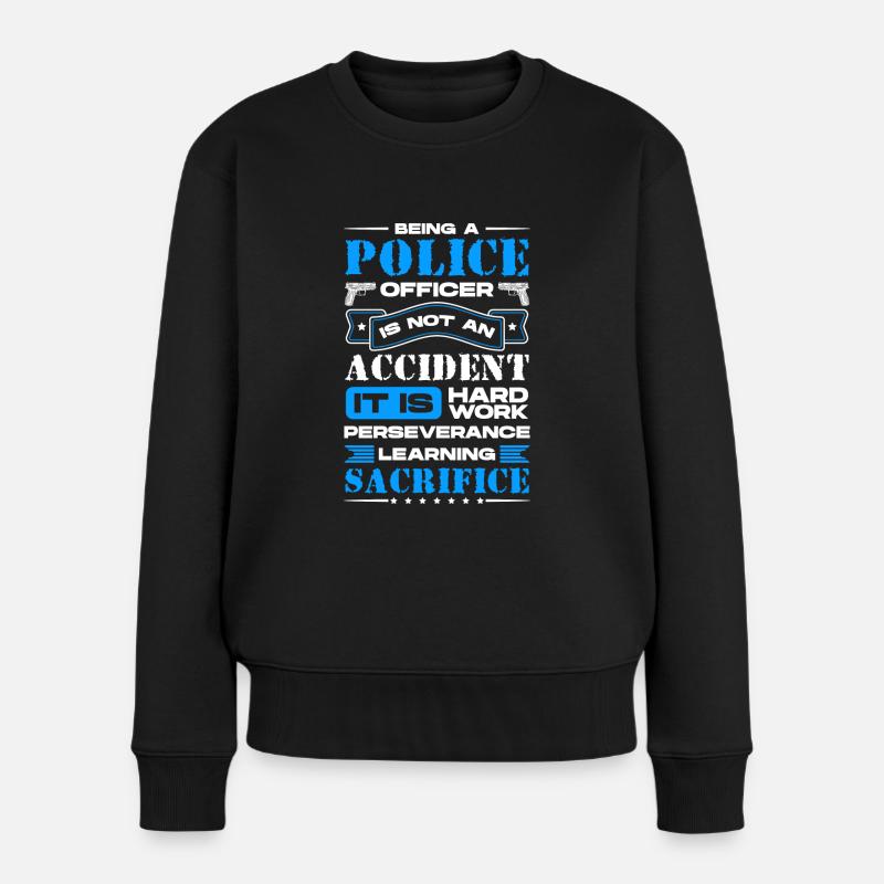 Polizei Sirene Uniform - Frauen Premium Bio Pullover - Schwarz