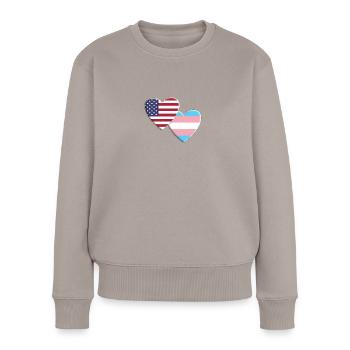 Drapeau transgenre américain LGBTQ Pride - Pull Premium bio Femme - taupe - Devant - Julia (174cm)