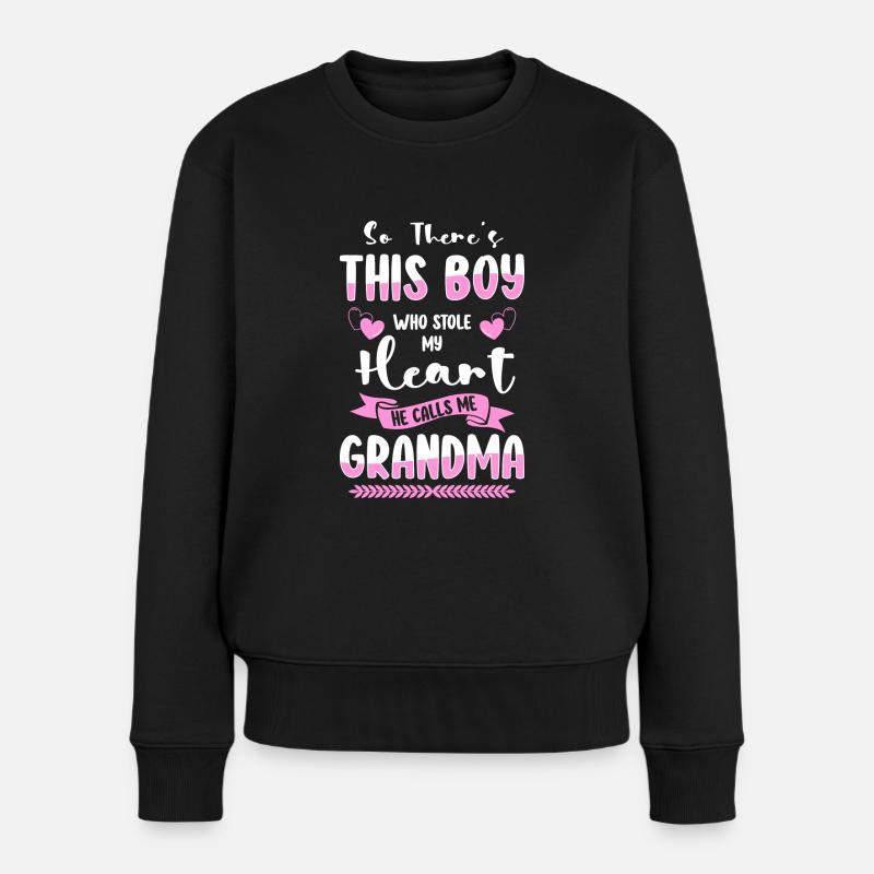 Opa Großmutter - Frauen Premium Bio Pullover - Schwarz