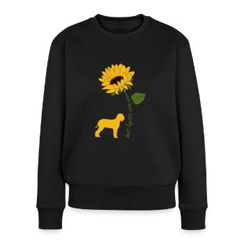 Lagotto Romagnolo Mama Mom Sonnenblume Spruch - Frauen Premium Bio Pullover - Schwarz - Vorne - Julia (174cm)