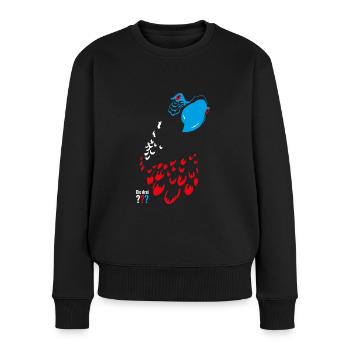 Die Drei ??? Blacky-Design - Frauen Premium Bio Pullover - Schwarz - Vorne - Julia (174cm)