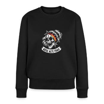 Böse Alte Frau Dame Sarkasmus Deutsche Flagge - Frauen Premium Bio Pullover - Schwarz - Vorne - Julia (174cm)
