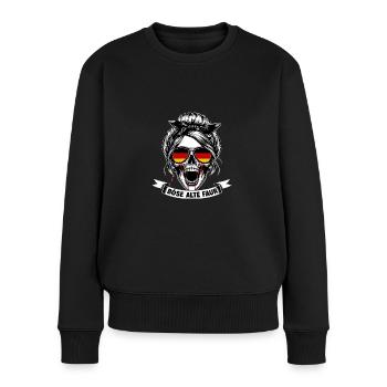Böse Alte Frau Dame Sarkasmus Deutsche Flagge - Frauen Premium Bio Pullover - Schwarz - Vorne - Julia (174cm)