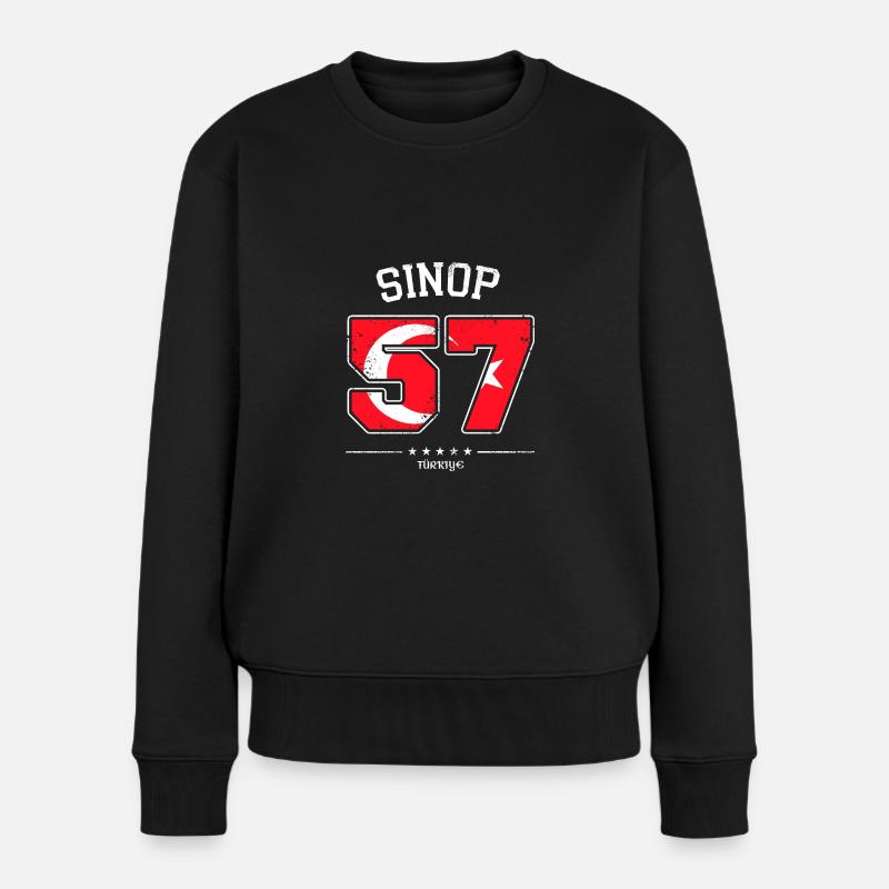 Sinop 57 Türkiye Retro - Frauen Premium Bio Pullover - Schwarz
