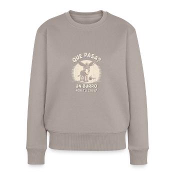 Conception amusante de l’âne - Pull Premium bio Femme - taupe - Devant - Julia (174cm)