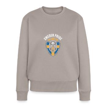 Fierté de la Suède - Pull Premium bio Femme - taupe - Devant - Julia (174cm)