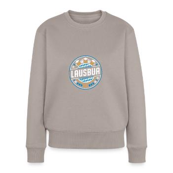 Witziges Lausbua Bayern Design - Frauen Premium Bio Pullover - Taupe - Vorne - Julia (174cm)